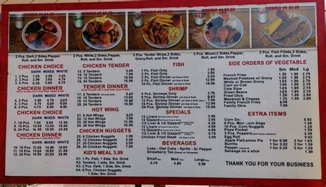 lisa's chicken menu